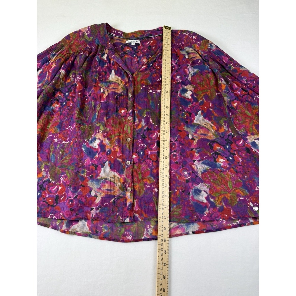 Old Khaki Women's Floral Button-Up Blouse – Colorful Boho Lightweight Top - Picture 7 of 10
